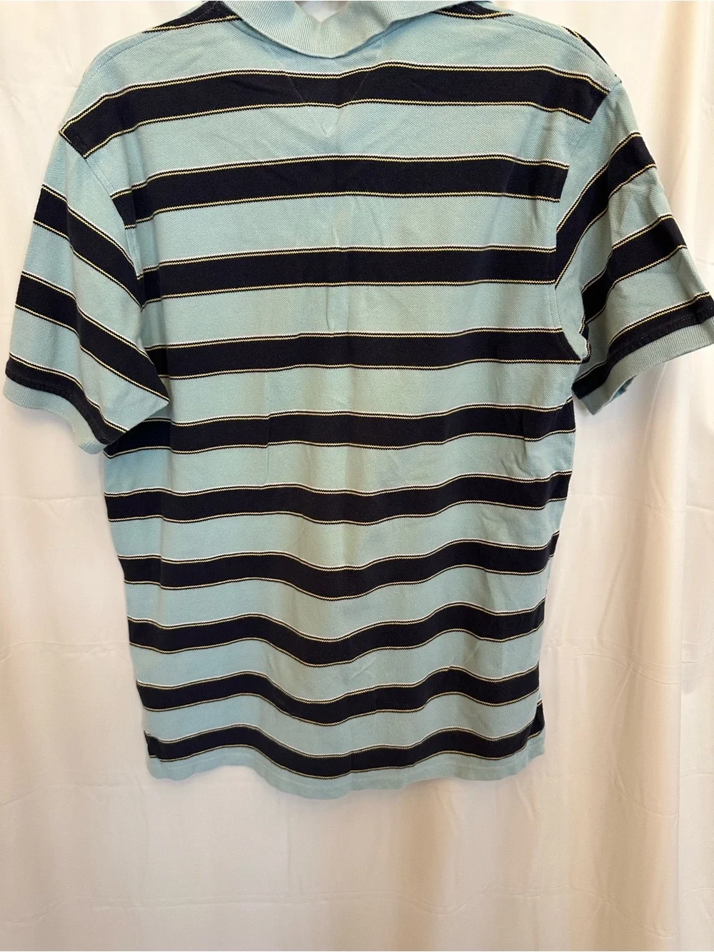 Tommy Hilfiger Bundle of 2 Boy’s Striped Polos in Light Blue, Navy & Cream Sz XL